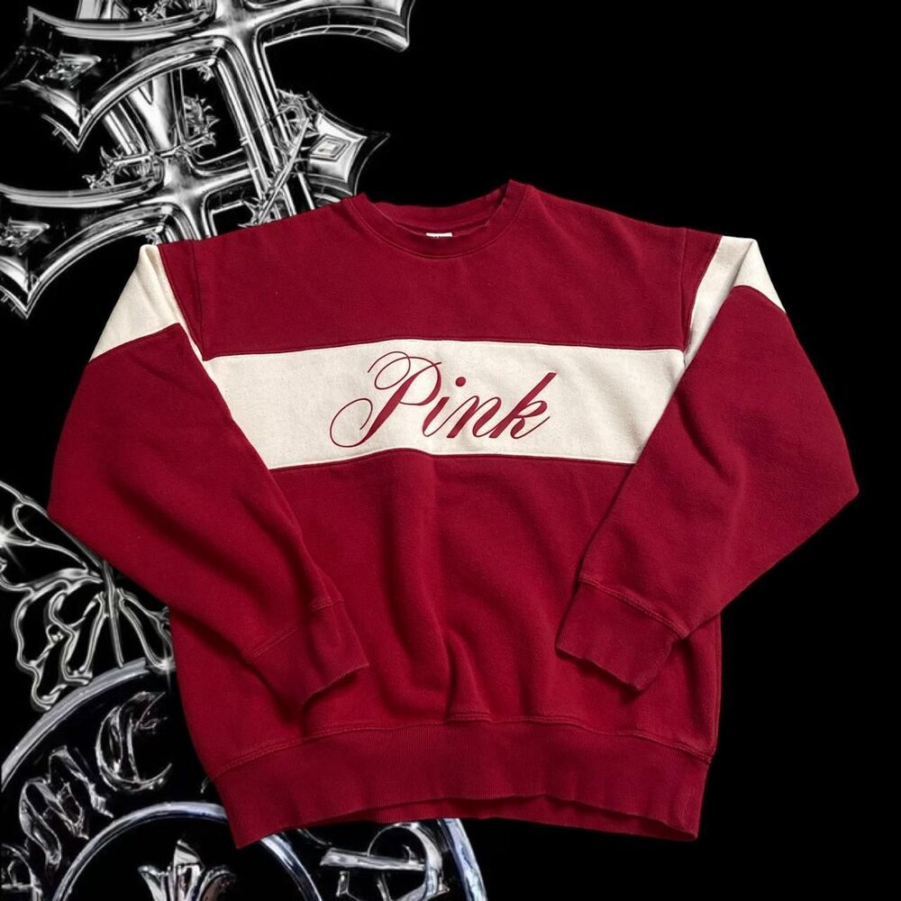 Victoria-s-secret Women's Red and Burgundy Sweatshirt